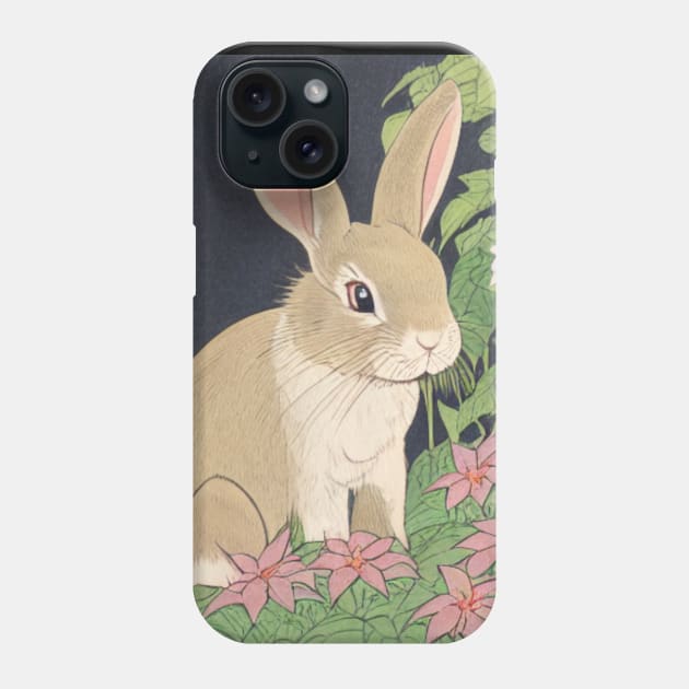 Flowers with Grey Mini Lop Bunny Rabbit Mom Phone Case by wigobun