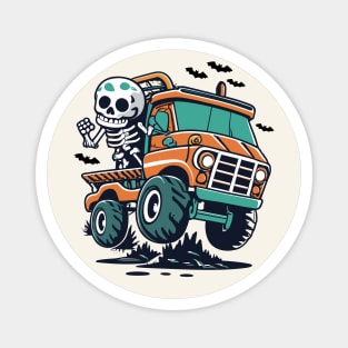 Skeleton Monster Truck Moon Candy Toddler Boys Halloween Magnet