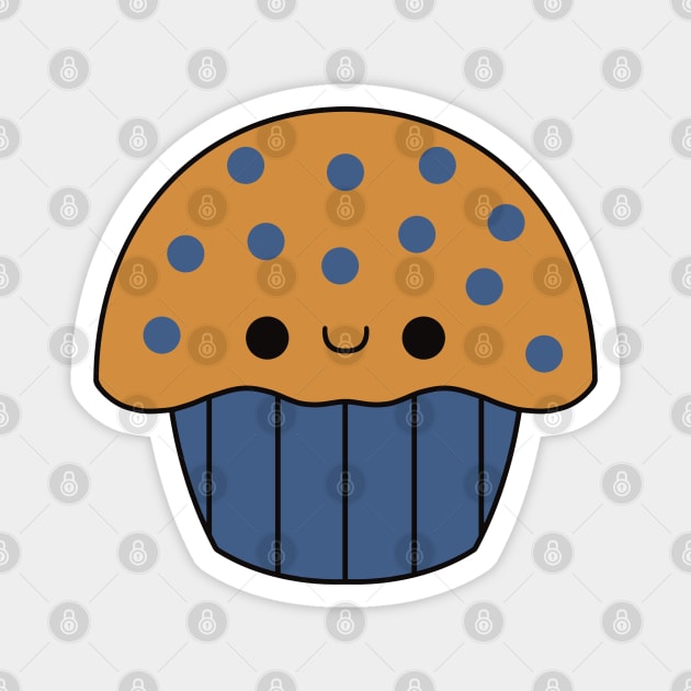 Cute Kawaii Blueberry Muffin Magnet by KawaiiByDice