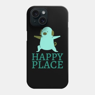 Happy place yoga funny dog Phone Case