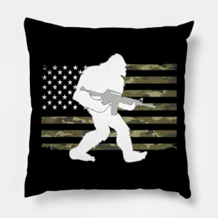 Bigfoot Gun Owner Camo Us American Flag Sasquatch Ar15 Rifle Pillow