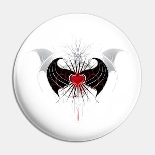 Red Heart of a Vampire ( Vampire Heart ) Pin