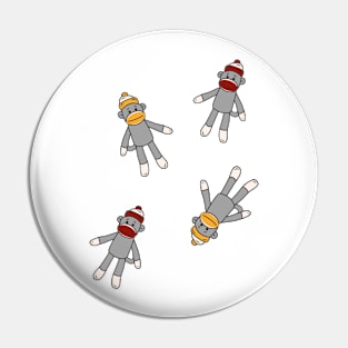 Sock Monkey Pattern On White Background Pin