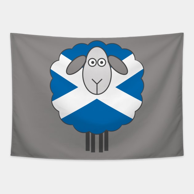 Scottish Saltire Flag Patterned Sheep Tapestry by MacPean