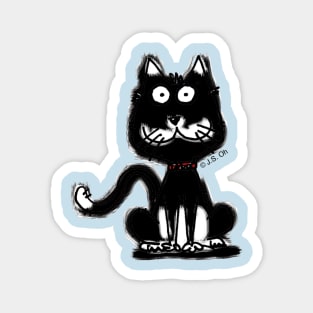 black cat doodle Magnet