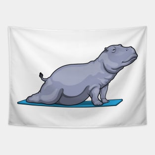 Hippo Yoga Fitness Tapestry