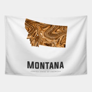 Montana state map abstract golden brown Tapestry