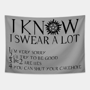 I KNOW I SWEAR A LOT (black ver) Tapestry