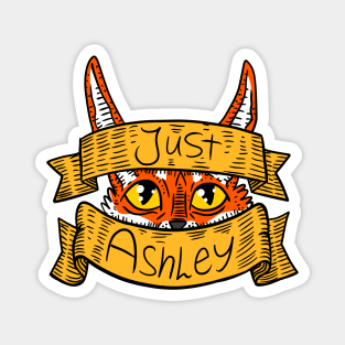 just Ashley, a hand drawn illustration. personalized gift for ash. Magnet