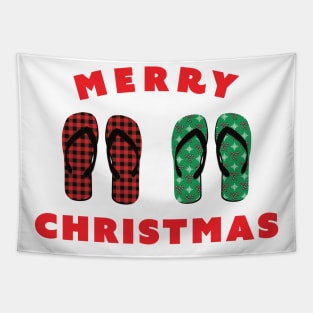 Merry Christmas Summer In Thongs aka Flip Flops Tapestry