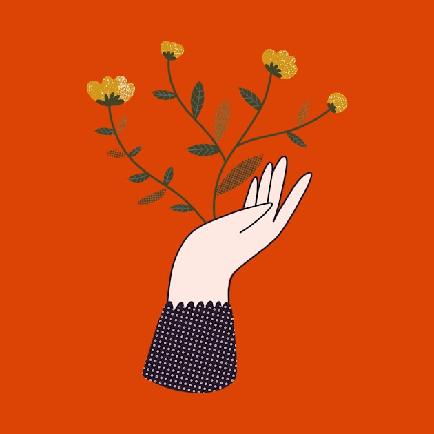 hand with flowers by Pacesyte