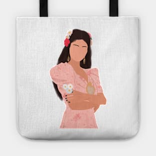 Sel in Pink Flower Dress Outfit Heart Fan Art Tote