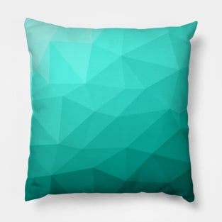 Aqua Turquoise Gradient Geometric Mesh Pattern Pillow