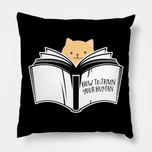 Kawaii Funny Cat Meow How To Train Your Human Book Pet Pillow