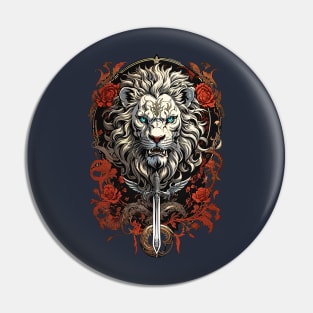 Lion's Head Coat of Arms design Pin