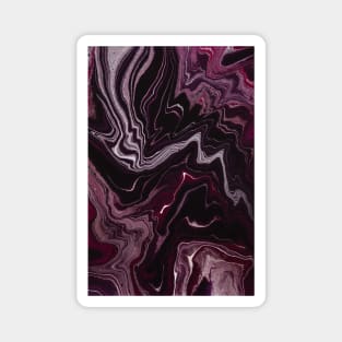 Lush swirl abstract pattern, in silver and purple paint texture Magnet