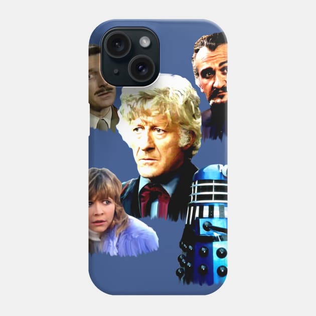 Third Doctor montage Pertwee Phone Case by Diversions pop culture designs