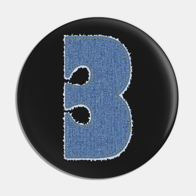 Number Three Blue Denim Pin by jngraphs
