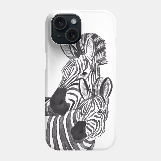 Zebra couple animal wild art unique design Phone Case by Nastya Li