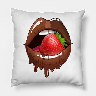 Chocolate strawberry lips Pillow