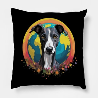 Whippet Earth Day Pillow