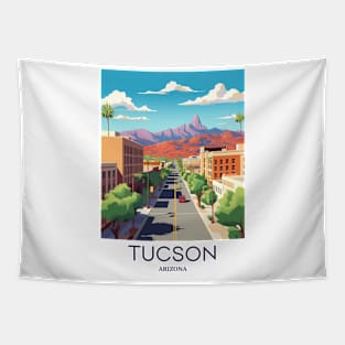 A Pop Art Travel Print of Tucson - Arizona - US Tapestry