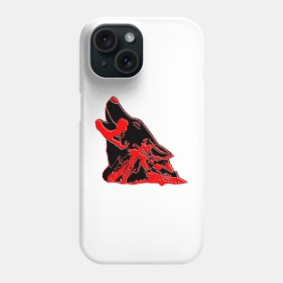 wolf howling at the moon night Phone Case