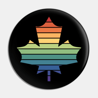 Muted Rainbow Gay Pride Horizon Maple Leaf Pin