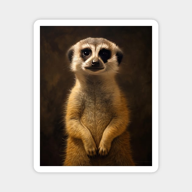 Amazing Zoo Meerkat: A Hyperrealistic Oil Painting Magnet by ABART BY ALEXST 