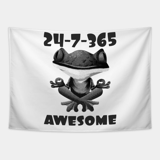 Cool Gray scale Frog, Awesome 24/7/365 Tapestry by VellArt