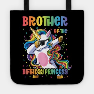 Brother of the Birthday Princess Dabbing Unicorn Girl Tote