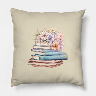 Floral Stack Books Pillow