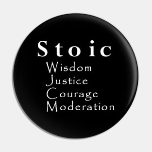 Four Virtues of Stoicism Pin