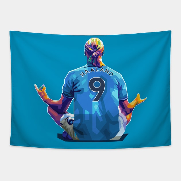 Haaland goal celebration Tapestry by giltopann