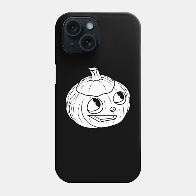 Cute Halloween White Silhouette Jack O' Lantern Phone Case by saradaboru