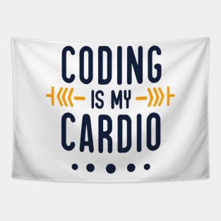 Coding Is My Cardio | Techie Cardio Fun Tapestry