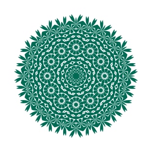 Sacred Leaf Mandala (Green) T-Shirt