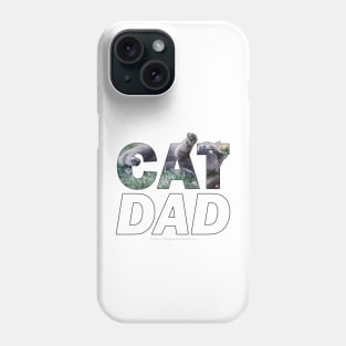 Cat dad - grey cat oil painting word art Phone Case