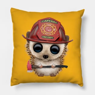 Cute Baby Hedgehog Firefighter Pillow