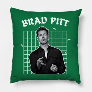 Brad pitt --- 90s aesthetic Pillow