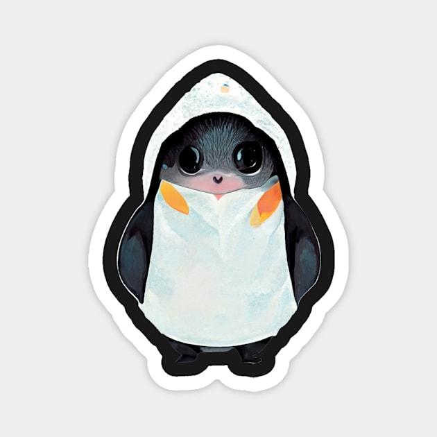Cute penguin with coat Magnet by JequiPrint
