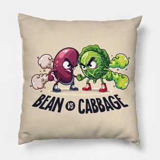 Bean vs Cabbage - The Ultimate Fart Showdown Pillow