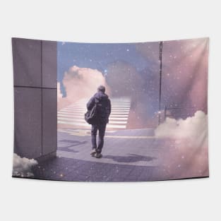 Cloudy Crosswalk Tapestry