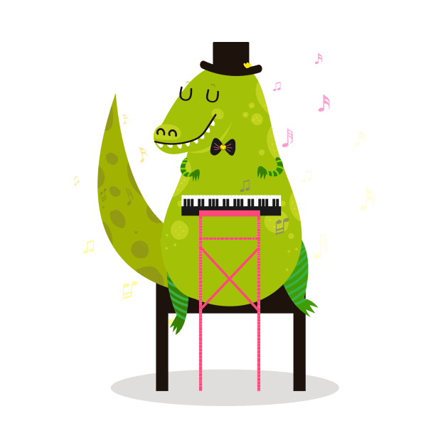 Pianist dinosaur by Mjdaluz