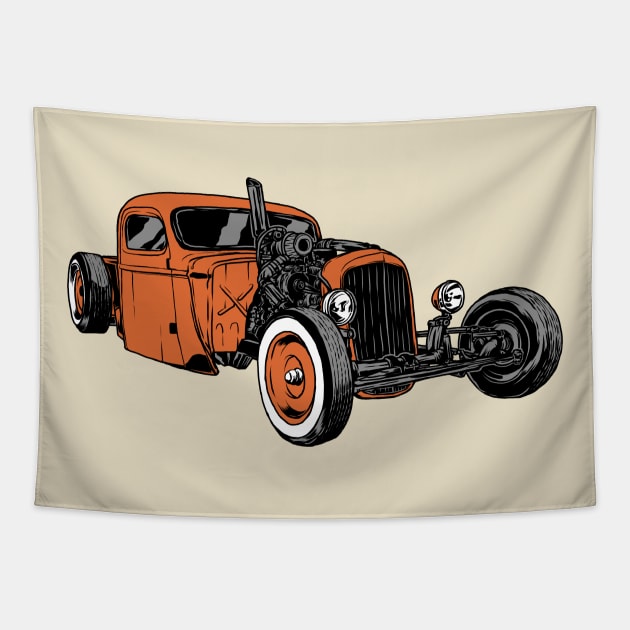 1930 hot rod turbo racer Tapestry by TITAN TRUTH PODCAST