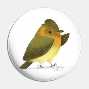 Tufted Flycatcher Bird Pin