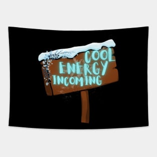 Winter sign board Tapestry