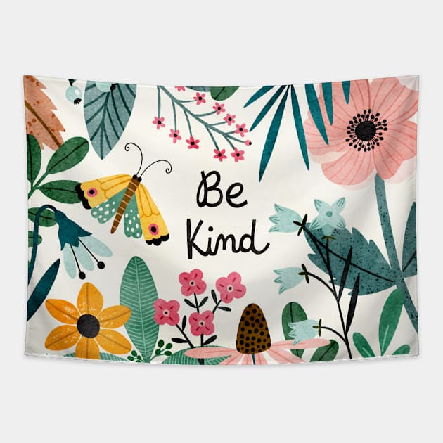 Be Kind Tapestry by Tania Garcia