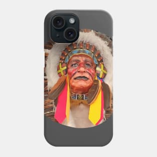 A deep looks at an Indian looking into the distance. Phone Case