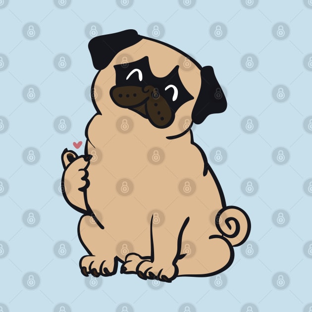 Pug Mini Heart by huebucket